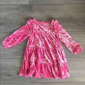 Cat & Jack Pink Velvet Tiered Dress